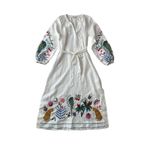 BODEN Embroidered White Linen Tassel Midi Dress Tropical Resort Beach 4 US $298‎ Photo 3