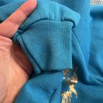 Jerzees Vintage Horse Carousel Sweatshirt Glitter Pullover M 80s USA Crew Teal Photo 8