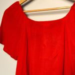 Cloud Chaser Red Square Neck Top Flowy Embroidered Short Sleeve Fairy Floral Boho Cottage S Photo 3