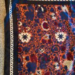 ASOS  Navy Blue Rust Burgundy Black Paisley Floral Pattern Scarf  39.5" Square Photo 4