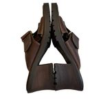 Hokus Pokus Vintage Y2K Leather Chunky Heel Lug sole Slide Sandal Wrap Toe,Sz 10 Brown Photo 7