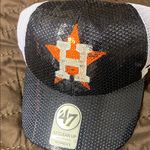 47 Brand 47 Houston Astros baseball navy and White Sequin Cap with Orange Star Photo 2