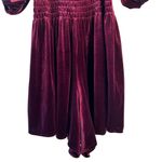 Urban Outfitters  Red Burgundy Velvet Patsy‎ Women's Romper Smocked Party Large Photo 5