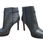 Antonio Melani Gray Leather Suede Ankle Booties Heel Boots 9M Photo 4