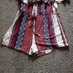 Rue 21  boho ruffle top off shoulder Romper size large Photo 2