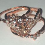 Rose Gold Tone Classic Ring Set with Crystals Photo 1