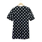 Kate Spade Apple Toss Taxi Dress Black White Puff Sleeve Mini Shift Size 00 Photo 3