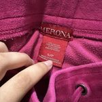 Merona Y2K 2000s hot Pink Velvet Track Pants Women's straight small mcbling Photo 8