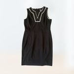 Tommy Hilfiger Black and White V Neck Scuba Crepe Sheath Dress Size 14 Photo 2