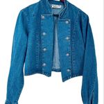Cactus Flowers Cactus Flower Denim Jacket Womens Large Blue Bolero Cropped Size M Photo 0