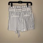 ZARA  Navy and White Striped Paperbag Shorts Size Medium Photo 7