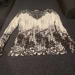 Seven7 Black &white design blouse Photo 5