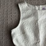 Alya Sleeveless Top Ivory Off White Womens Size Small S Zip Floral Brocade Photo 1