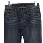 J Brand Flare Leg Jeans Blue Dark Wash Fading Whiskering Wide Leg Tall Photo 2