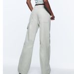 ZARA NEW  Women Blue Gray amid Rise Cargo Jeans Extra Wide Size 40‎ Photo 1