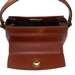 Valentino Garavani Vintage  Embossed Leather Top Handle Crossbody Bag Brown Gold Photo 9