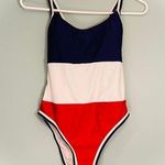 Xhilaration red white & blue sporty one piece swimsuit! Swimmer size medium! Photo 0