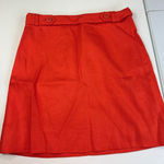 J.Crew  Red Linen Skirt Size 0 Womens Mini A-Line Button Accent‎ Career Photo 0