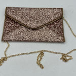 Olivia Miller  Rose Gold Glitter Envelope Clutch Detachable Chain Shoulder Strap Photo 0