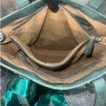 Liz Claiborne RARE VINTAGE EMBOSSED LEATHERTPTEIN GREEN BRSSS HARDWARE Photo 10