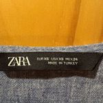 ZARA  Chambray cotton/Linen Blend Tie Sleeve
Button Top Size XS Photo 3