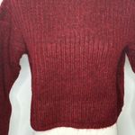 Thakoon Cropped Ripped Burgundy Turtleneck Sweater Womens Size XS KN17 Red Photo 1