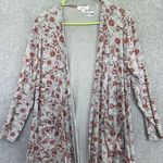 LuLaRoe  Women's Long Cardigan Long Sleeve Gray Floral Ribbed Size Medium Photo 10