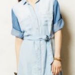 Cloth & Stone  Anthropologie two toned Chambray Shirt Dress NO TIE size small Photo 0