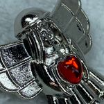 Silver Color Metal Guardian Angel Jewelry Pin Brooch Red Heart Center Photo 7