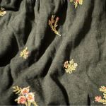 American Eagle  Outfitters women's small cropped black embroidered floral top Photo 3