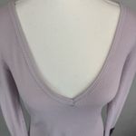 We The Free Free People Art School Purple Waffle Thermal Accent Cuff Sweater Plaid Button Photo 2