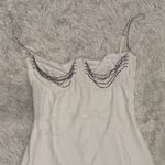 House Of CB NWOT  Grace Crystal embellished velvet white mini dress sz S Photo 6