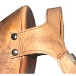 Bed Stu Melissa Sandals Tan Leather Cobbler Series Wood Heel Platform Women's 10 Photo 11