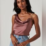 ASTR the Label Larisa Satin Chain Strap Top Photo 0