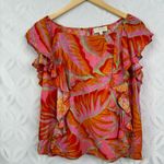 Cynthia Rowley  Tropical Floral Ruffle Rayon Blouse Size S NWT Photo 7