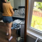 American Eagle Dark wash stretchy Jean shorts Photo 2