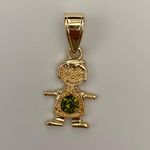 Gold Plated August (Peridot) Boy Birthstone Pendant Photo 0