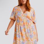 Billabong Women's Dream Floral Daisy Puff Sleeve Fit & Flare Mini Dress Size L Photo 0