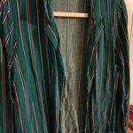Lefties Green Striped Button Up Shirt Size L Photo 3
