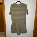 Andrew Marc Sport Women's Striped Knit Short-Sleeve Romper olive green size M Photo 5