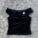 Betsy and Adam  by Jaslene Velvet Off Shoulder Top Black 6 Photo 0