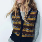 ZARA NWOT JACQUARD KNIT WAISTCOAT Vest Multicolor Medium Photo 0