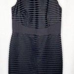 Aidan Mattox Black Shadow Stripe Sheath Dress Photo 0