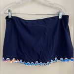 Gottex Harmony Navy Ruched Side Tie Slit Swim Skirt, Women’s 14 NWT Blue Photo 1