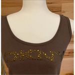 DKNY  Jeans Women's Brown Rhinestone Embellished Tank Top Size L Photo 4