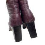 Madewell * Boots Womens 7.5 Lindley Quilted Ankle Wine Burgundy Side Zip Heeled Photo 5