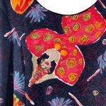 Vintage BIG HED DESIGNS Black/Multicolor FUNKY LADY Print Rayon Dress Size XS Black Photo 2