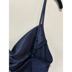 Bebe  y2k satin slip dress size S navy blue spaghetti straps midi length Photo 2