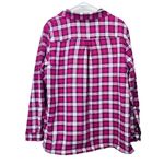 LL Bean Pink Plaid Fleece Lined‎ Flannel Shirt Jacket Shacket Size LARGE Photo 4