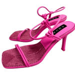 AQUA Sandals Square Toe Pink Raffia Detail Strappy Heels Size 8.5 NEW Photo 0